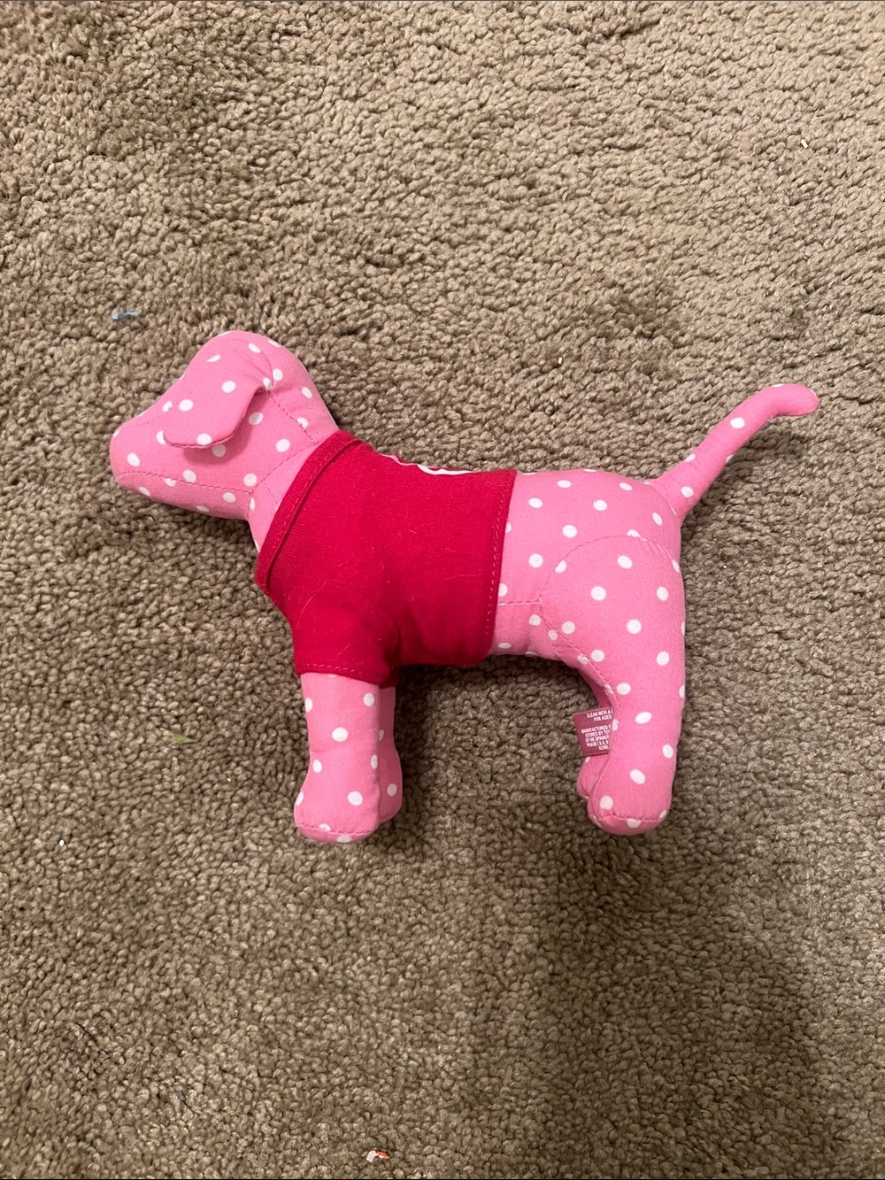 PINK Victoria’s Peace Sign and Heart Shirt Stuffed Animal Dog